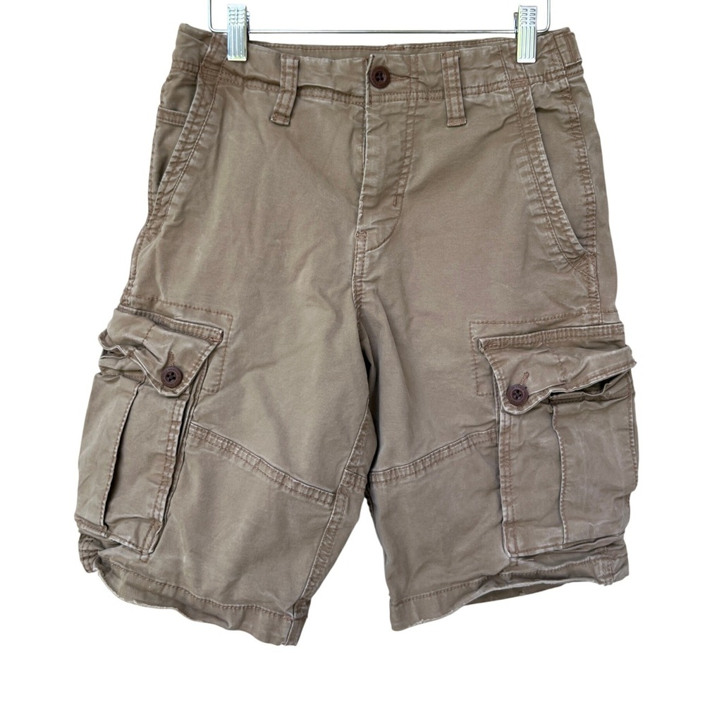 American Eagle Cargo Shorts Mens 28 Khaki Tan Flex Stretch Utility Gorpcore